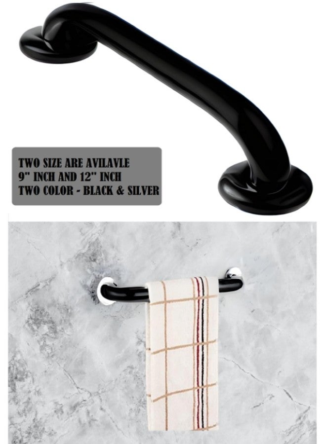 PEFKO PFK010 Stainless Steel Towel Or Napkin Hanger for Bathroom/Kitchen/Towel Rod/Bar/Towel Stand/Bathroom Accessories (MATT Black, 9 INCH) - Image 4